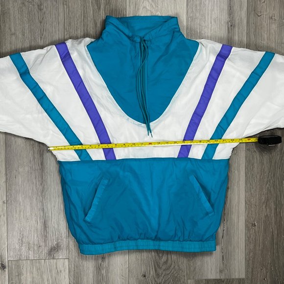 Chaver Vintage White/Green/Purple Medium Q-Zip Jacket - Picture 5 of 7